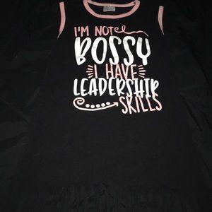 I’m Not Bossy - “Medium” fits like 4t fringe dress